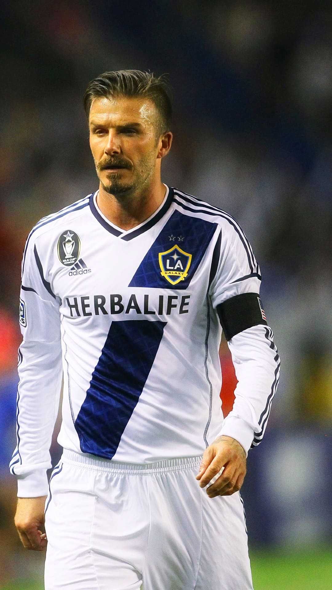 David Beckham con bigote en Los Angeles Galaxy FC